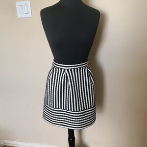 Xhiliration Black White Striped Skirt Pleated​